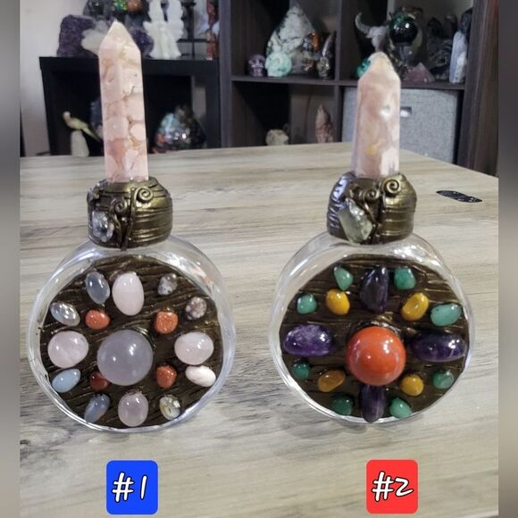 Multicolor Gemstone Potion Crystal Bottles - Picture 1 of 7